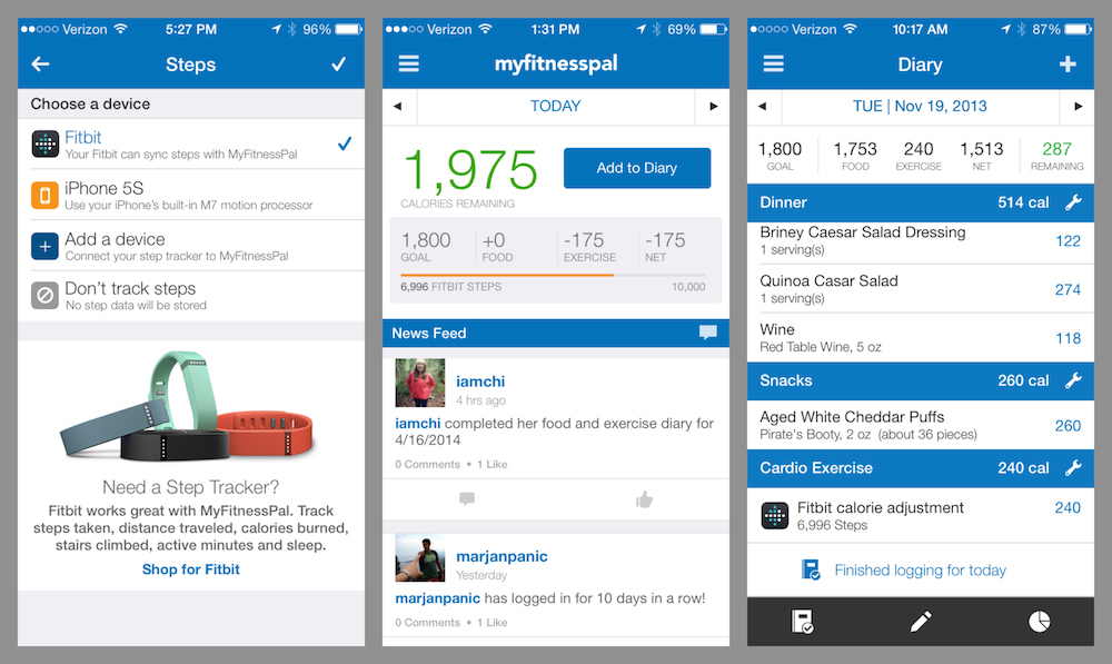 MyFitnessPal iOS app