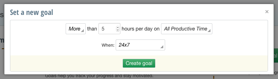 Setting a goal in RescueTime