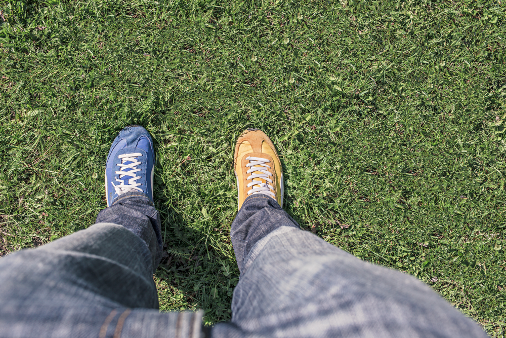 shoes on grass