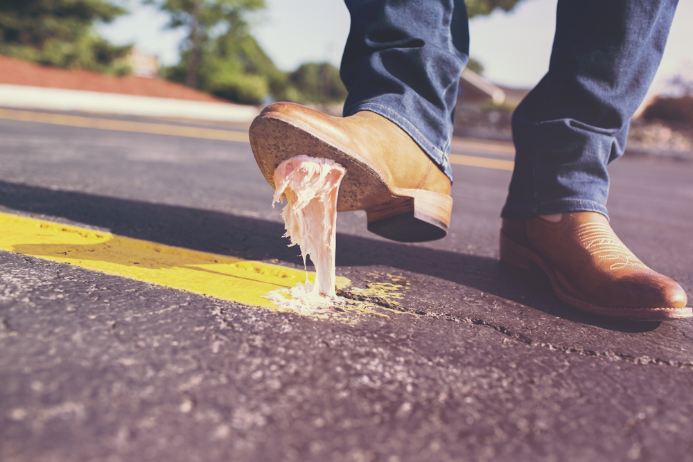 gum on shoe