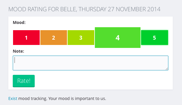 Exist mood rating